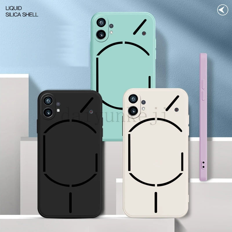 Liquid Silicone Case For Nothing Phone 2 1 3 2A CMF 2 Pro Phone Case Shockproof Protective Soft Cover with Screen Film Protector