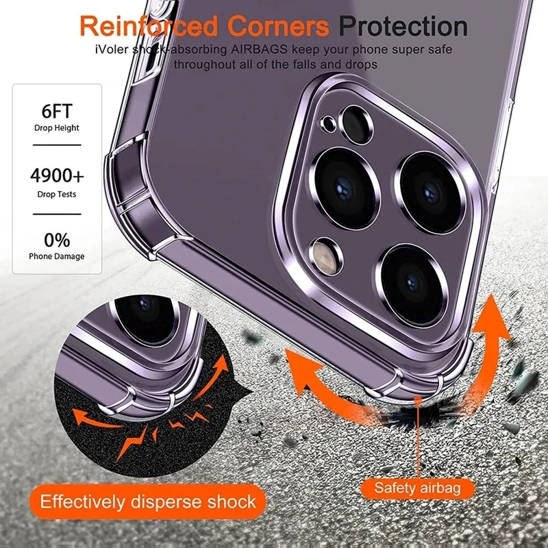 Shockproof Silicone Clear Phone Case for iPhone
