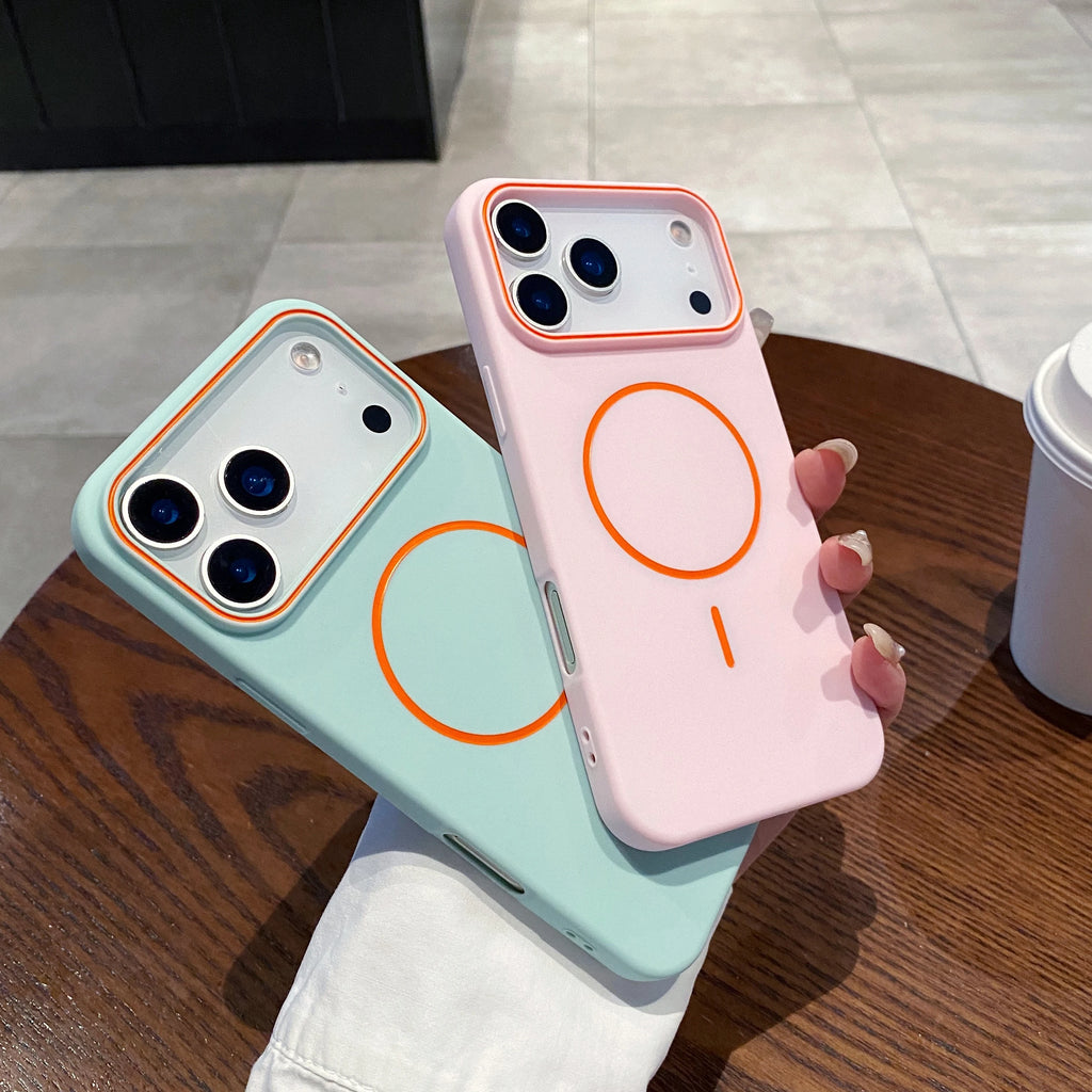 Luxury Magnetic Matte Soft Phone Case For iPhone 17 Pro Max Air 16E 15 14 13 12 11 17 shockproof magsafe Wireless Charging Cover