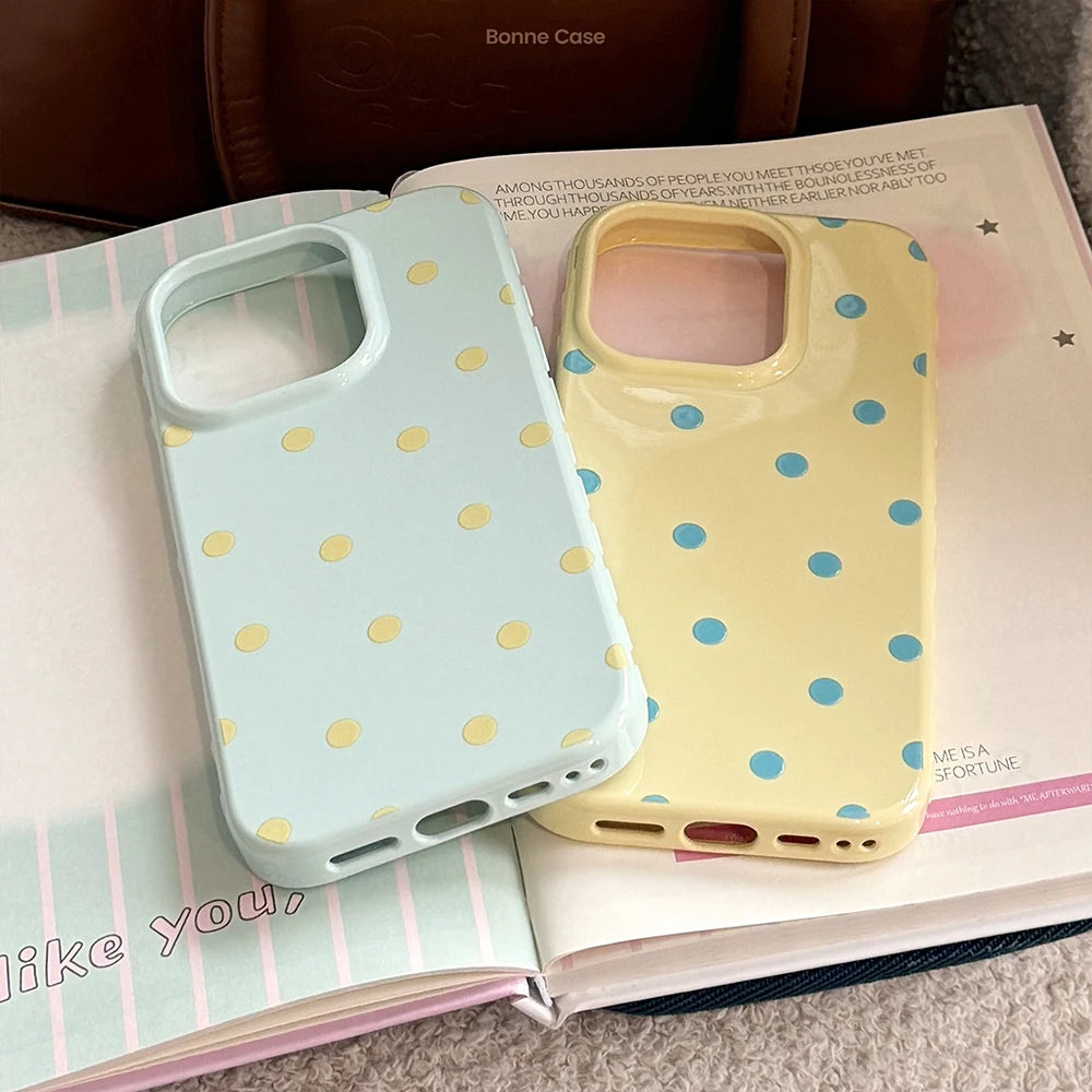 INS Lovely Polka Dot Cute Soft Phone Case for iPhone