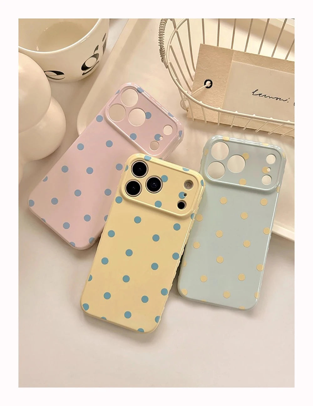 INS Lovely Polka Dot Cute Soft Phone Case for iPhone