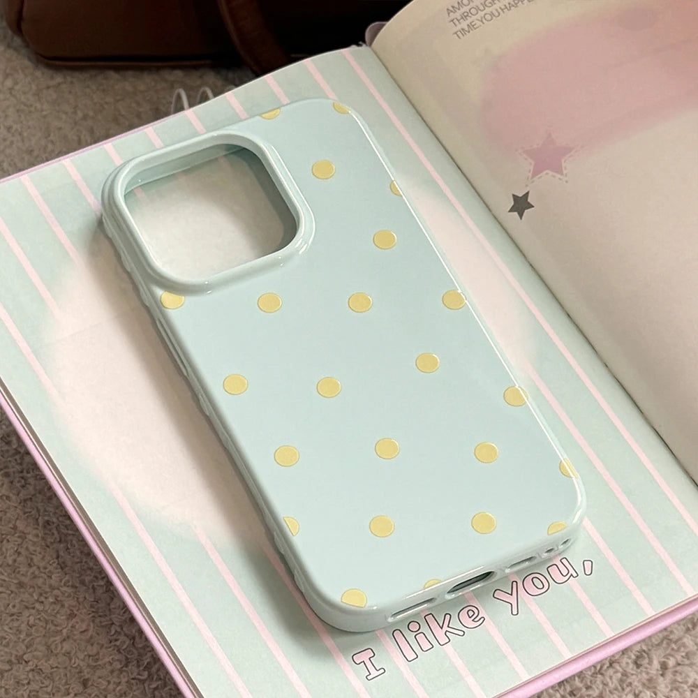 INS Lovely Polka Dot Cute Soft Phone Case for iPhone