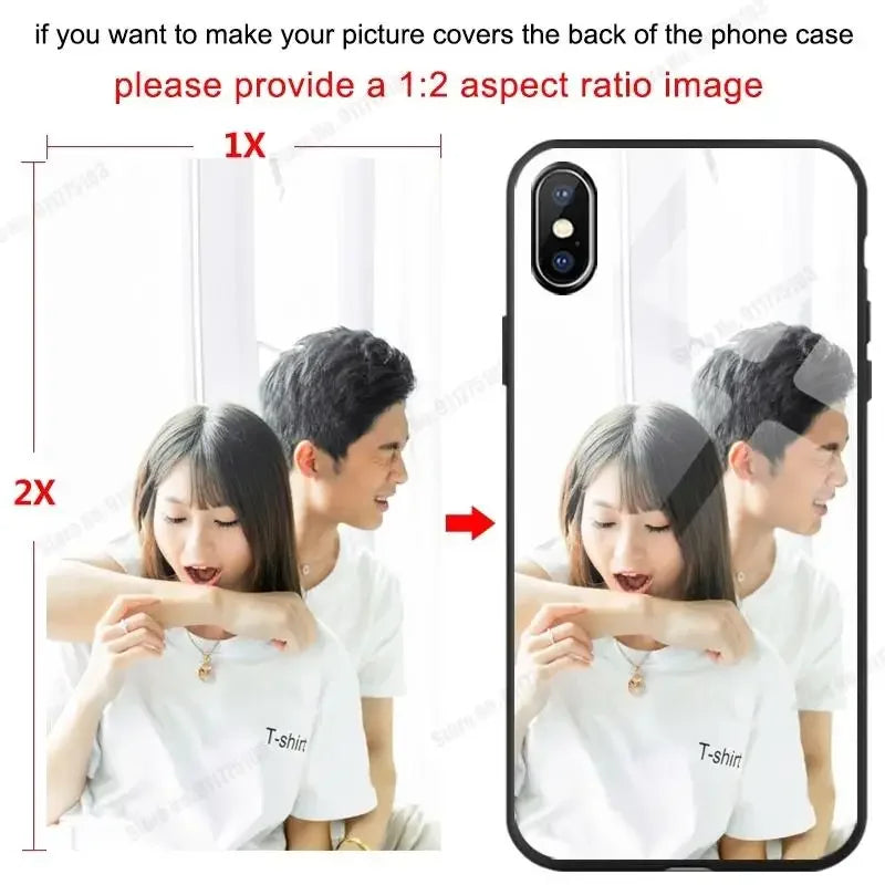 DIY Photo Phone Case for iPhone 17 Pro Max Air 16 Plus 15Pro 14 13 12 Mini 11 Custom Personalized Picture Silicone Glass Cover