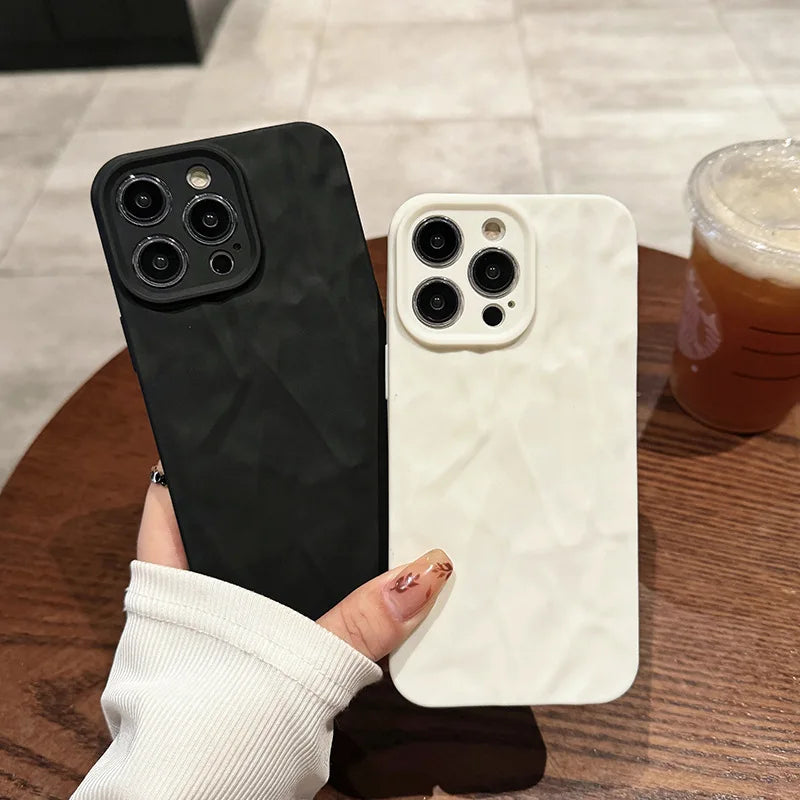 Personalized Wrinkled Phone Case For iPhone 16 15 14 13 12 11 Pro Max SE2 SE3 7 8 Plus XS Max X XR Soft Phone Case Back Cover