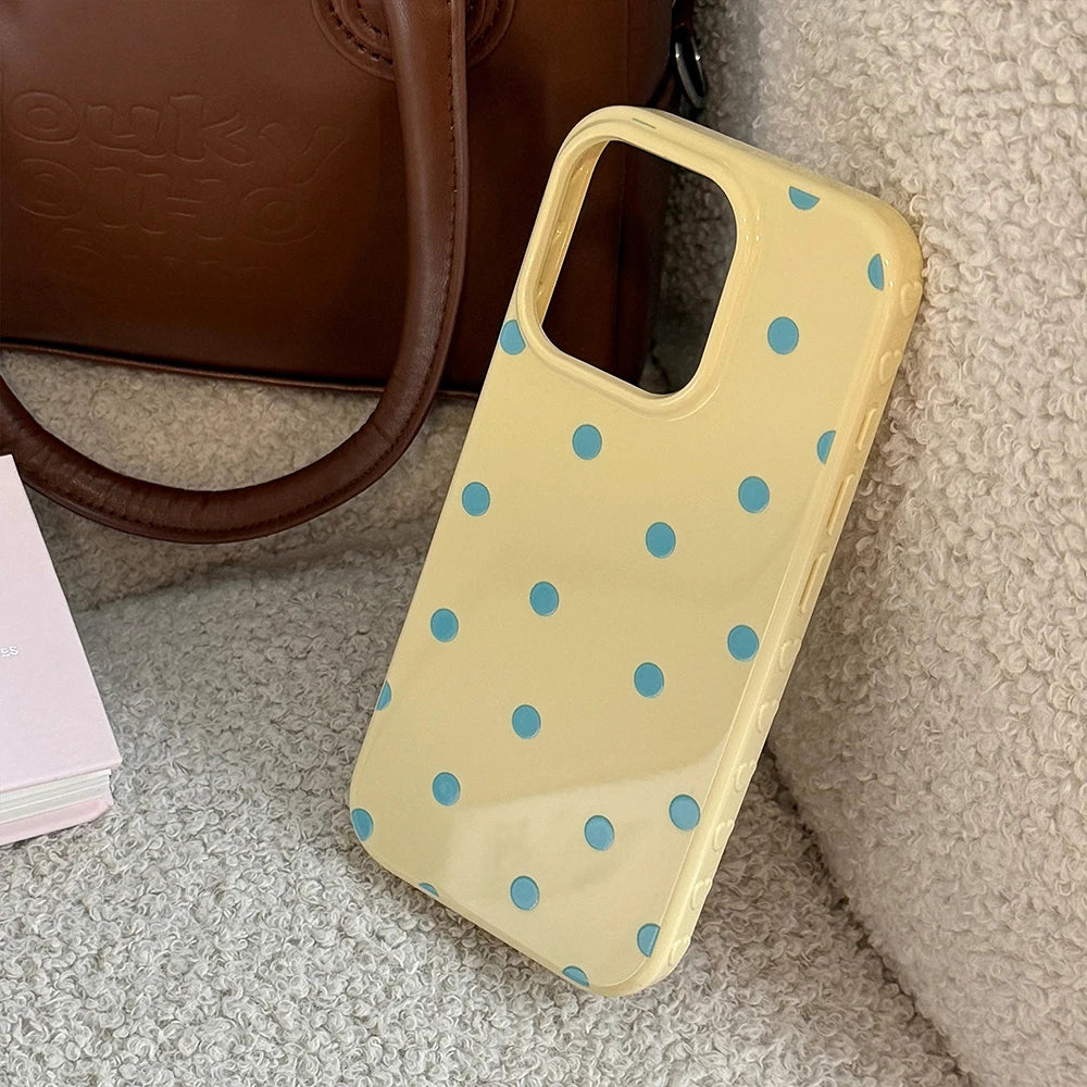 INS Lovely Polka Dot Cute Soft Phone Case for iPhone