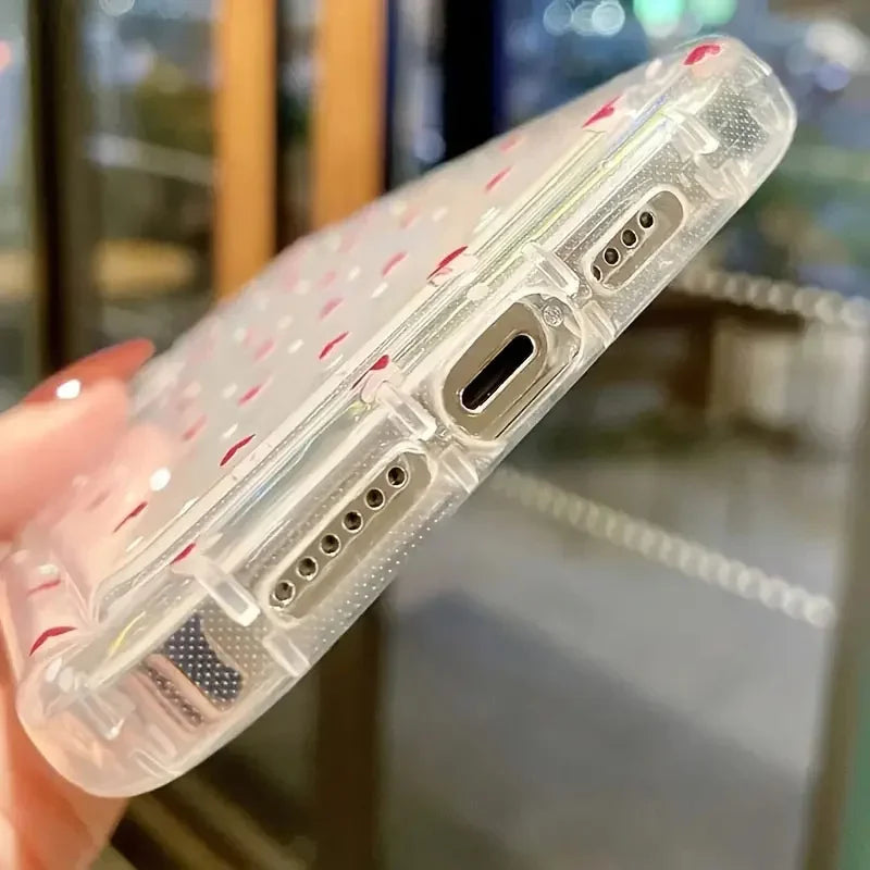 Love Heart Soft Clear Phone Case for IPhone 11 12 13 14 15 16 Pro Max 14 15 Plus Bumper Dustproof Non-Slip Full Cover Anti Fall
