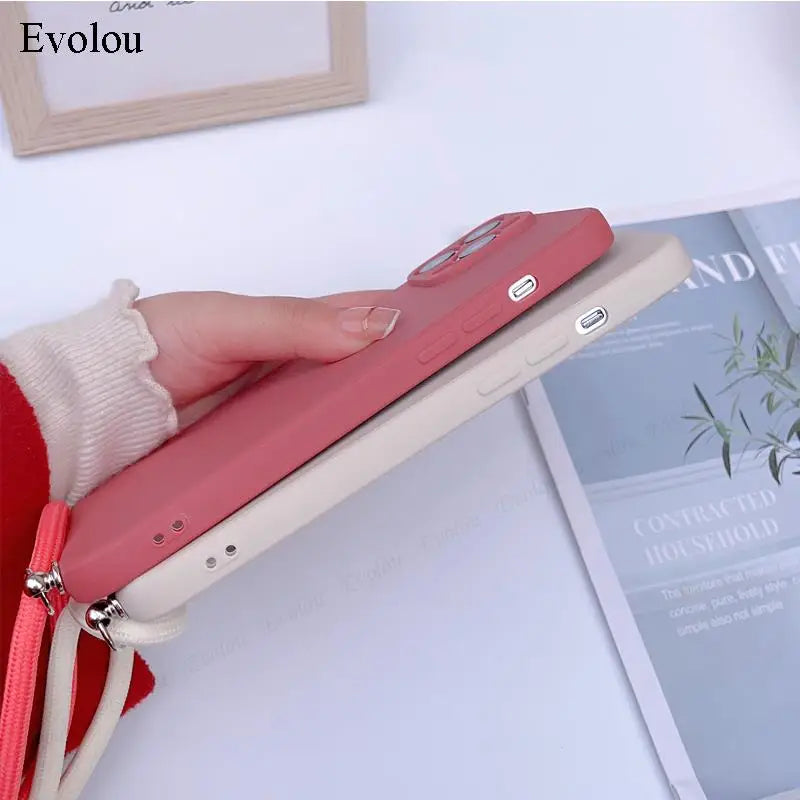 Liquid Silicone Crossbody Lanyard Case For Nothing Phone 2 One 1 Lens Protection TPU Shockproof Cover For Nothing Phone Two One