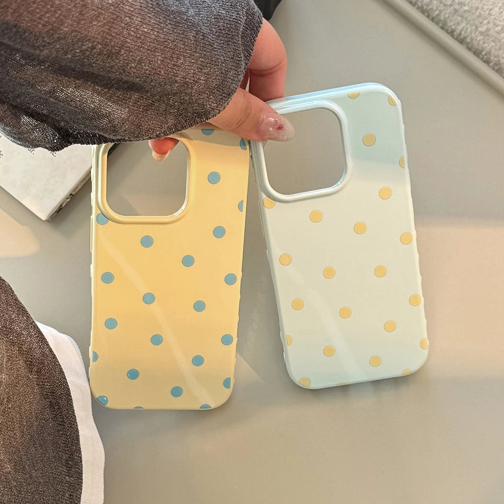INS Lovely Polka Dot Cute Soft Phone Case for iPhone