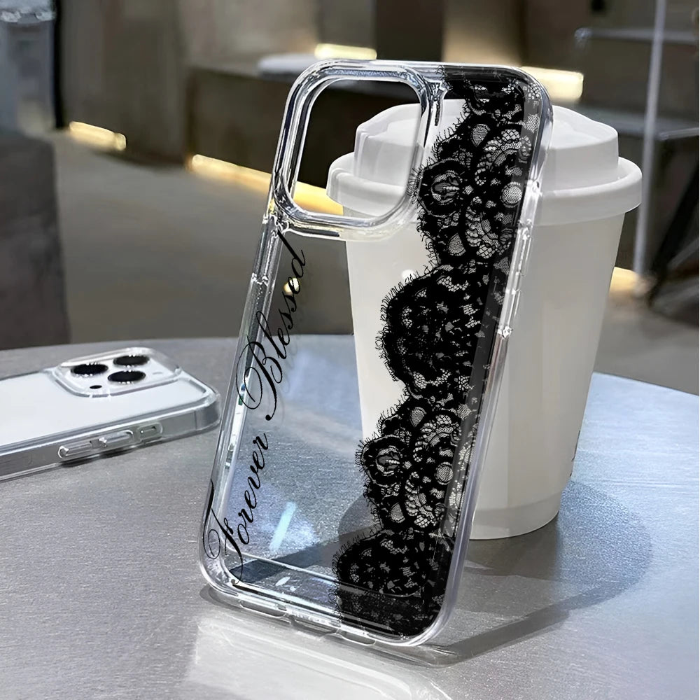 Black Lace Phone Case for iPhone
