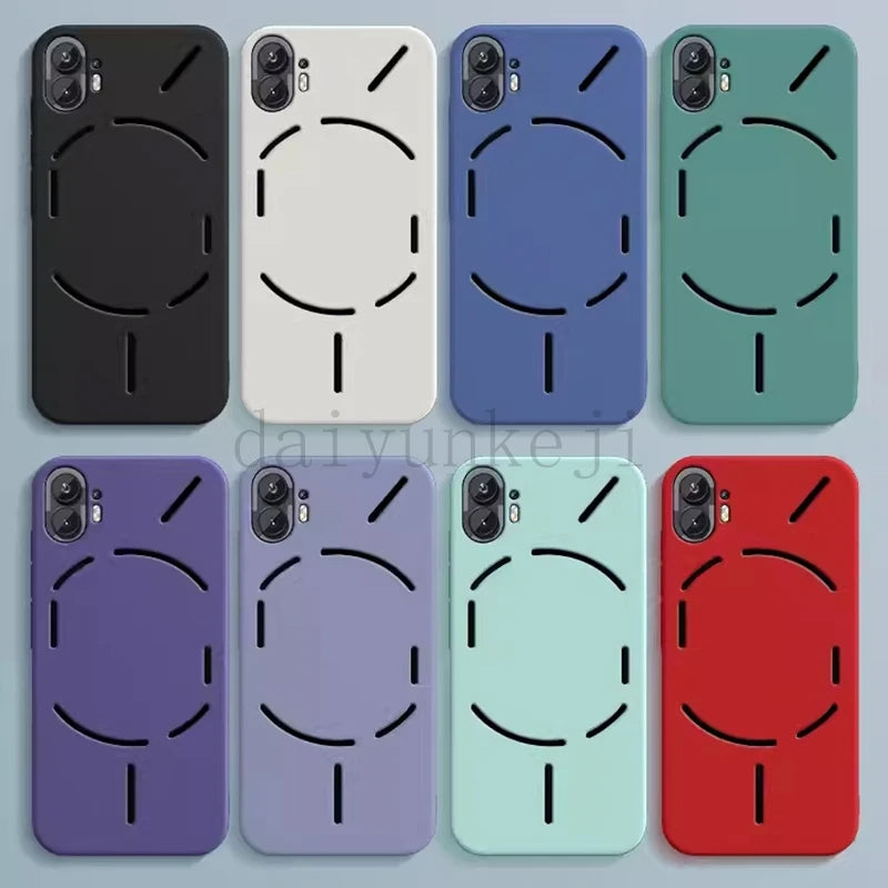 Liquid Silicone Case For Nothing Phone 2 1 3 2A CMF 2 Pro Phone Case Shockproof Protective Soft Cover with Screen Film Protector