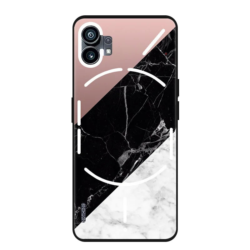 For Nothing Phone 2 1 Two One Case Marble Painted Soft Matte Silicone Back Cover For Nothing Phone2 Phone1 2 3 Full Phone Shell
