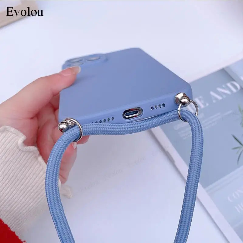 Liquid Silicone Crossbody Lanyard Case For Nothing Phone 2 One 1 Lens Protection TPU Shockproof Cover For Nothing Phone Two One