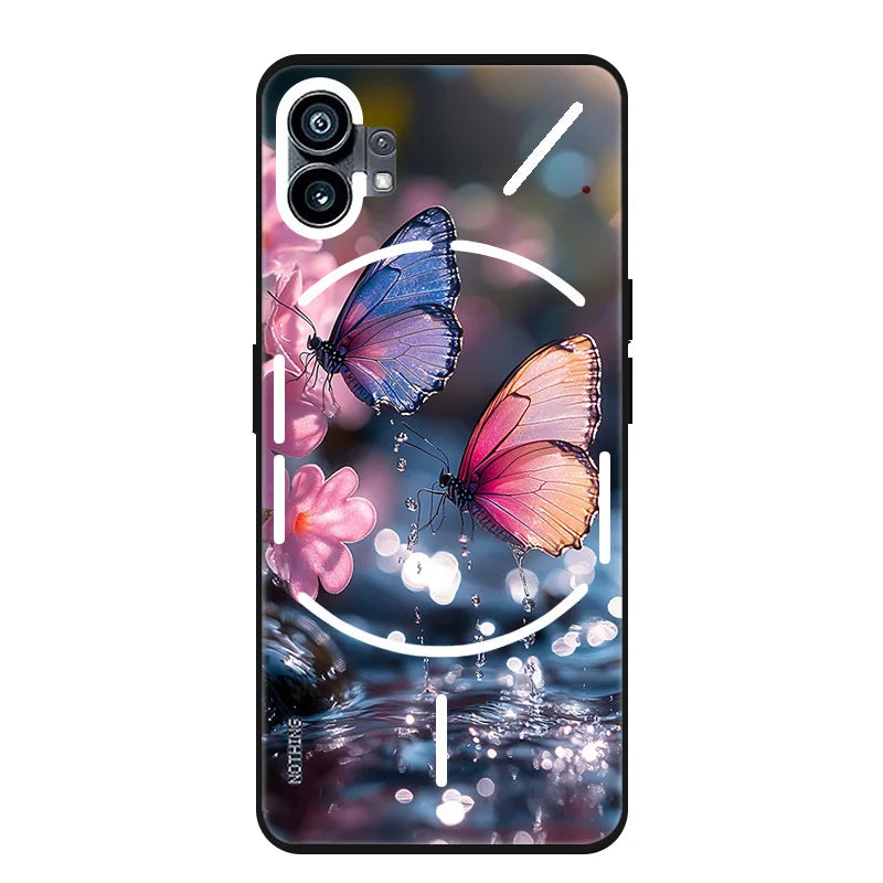 For Nothing Phone 2 1 Two One Case Marble Painted Soft Matte Silicone Back Cover For Nothing Phone2 Phone1 2 3 Full Phone Shell