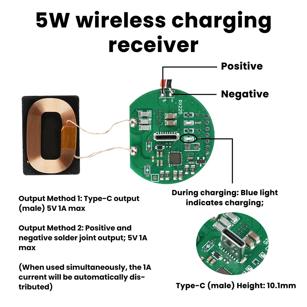 Wireless Charging  Type-C Interface Compact