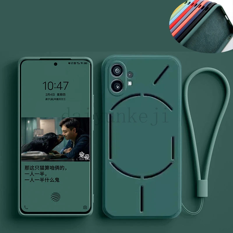 Liquid Silicone Case For Nothing Phone 2 1 3 2A CMF 2 Pro Phone Case Shockproof Protective Soft Cover with Screen Film Protector