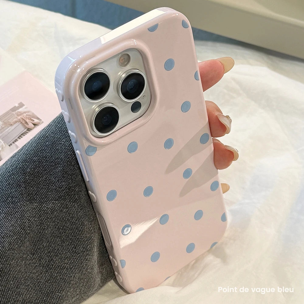 INS Lovely Polka Dot Cute Soft Phone Case for iPhone