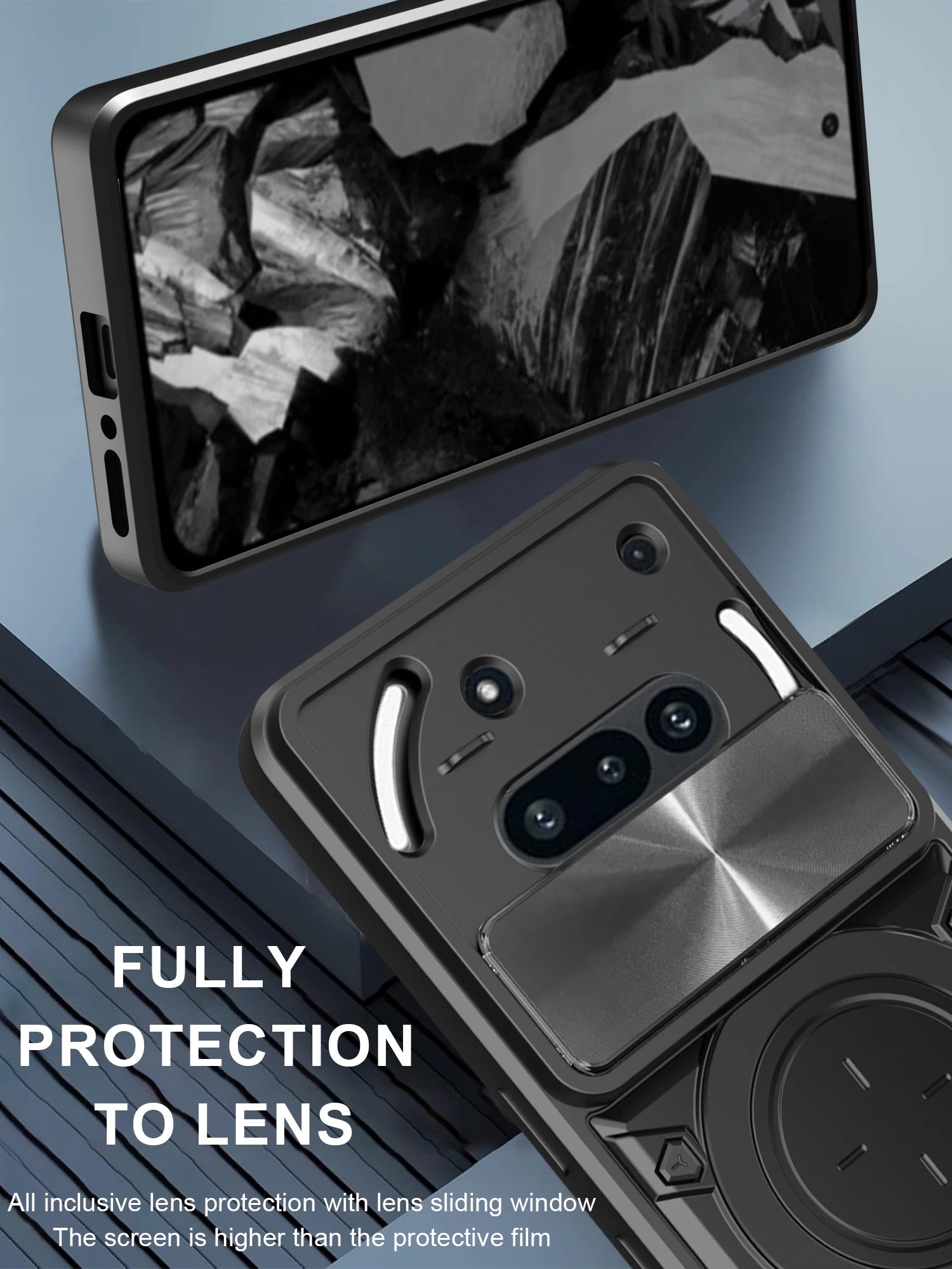 Protective Cover For Nothing Phone 3a Case With Ring Stand Holder Lens Protection Fundas Coque Capa