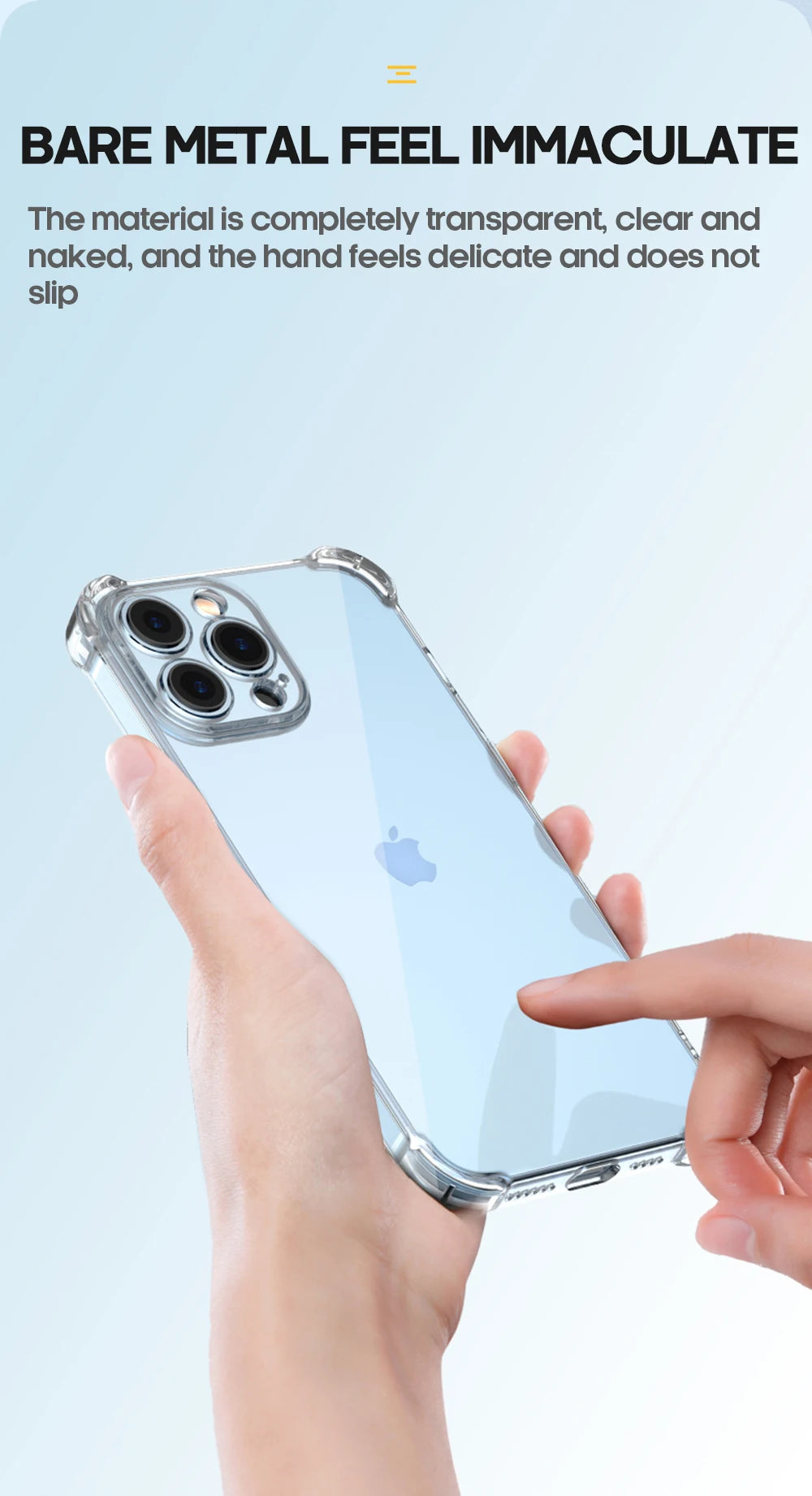 Shockproof Silicone Clear Phone Case for iPhone