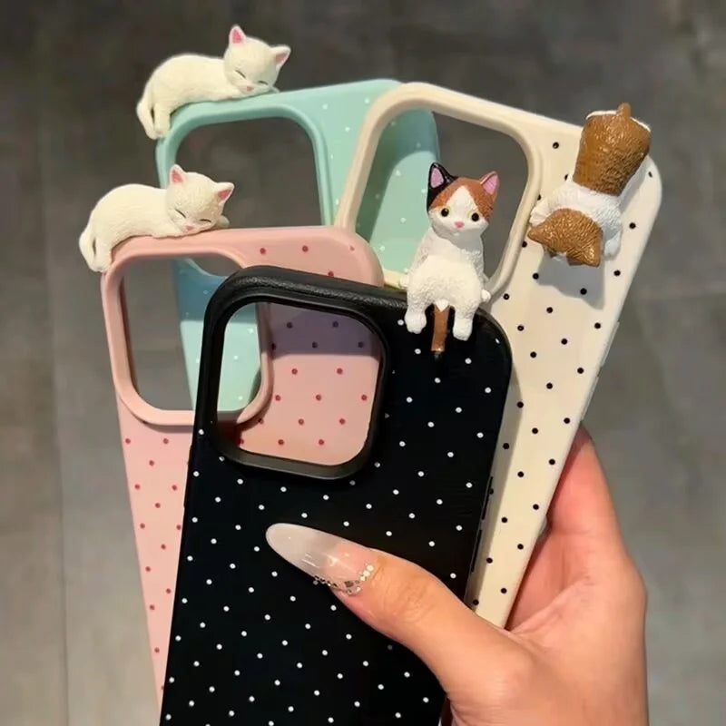 Korea Lovely Polka Dot Pattern Soft Phone Case For iPhone