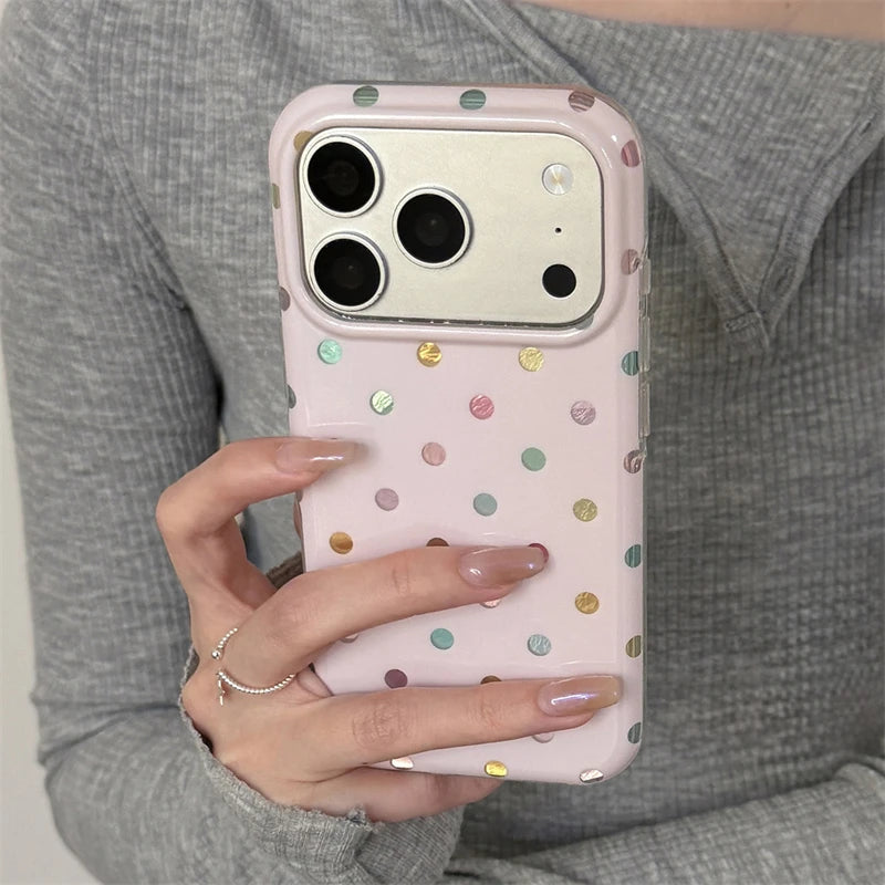 INS Korean Colorful Point Phone Case For iphone