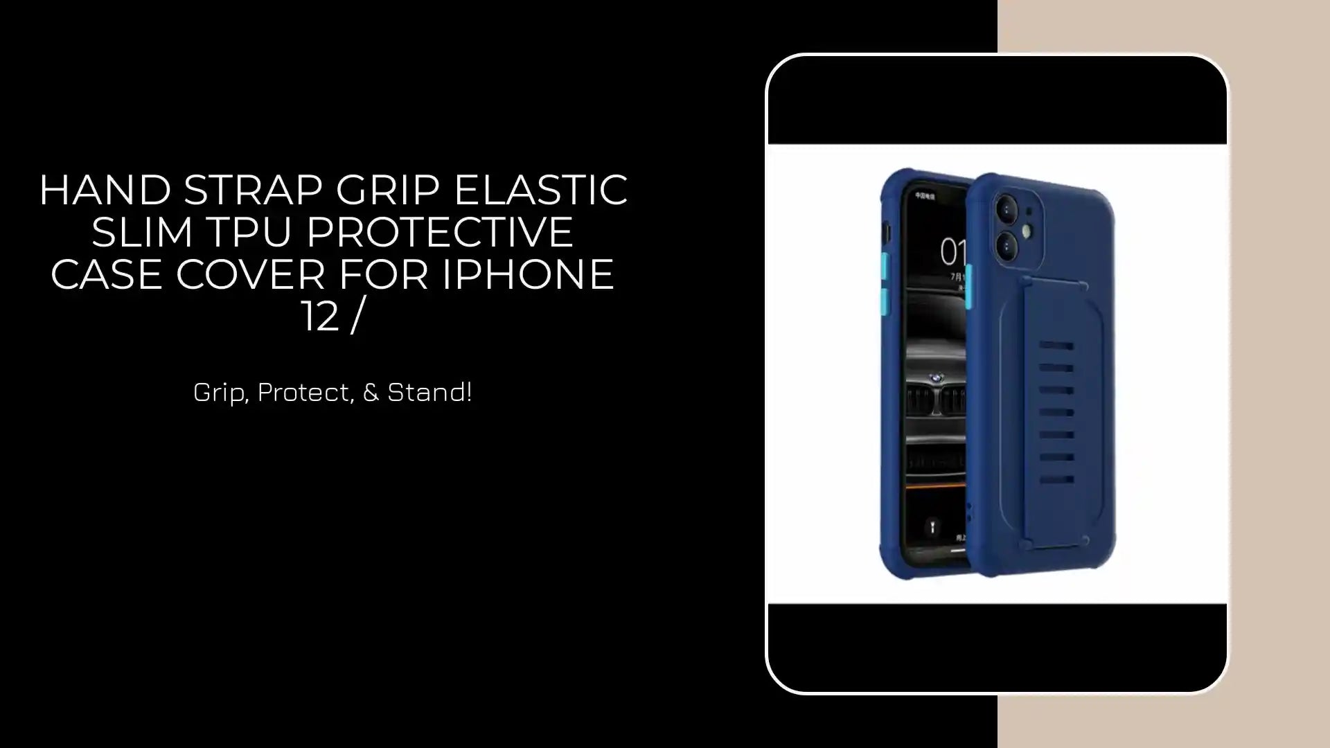 Hand Strap Grip Elastic Slim TPU Protective Case Cover for iPhone 12 / by@Outfy