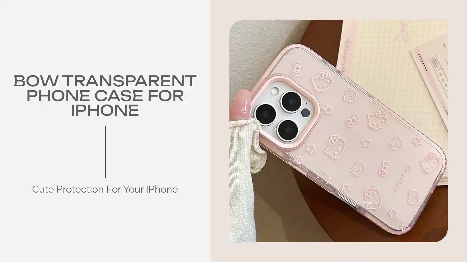 Bow Transparent Phone Case For iPhone by@Outfy